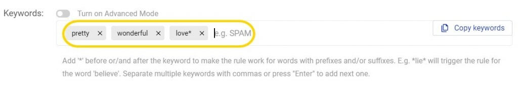 automatic moderation keywords
