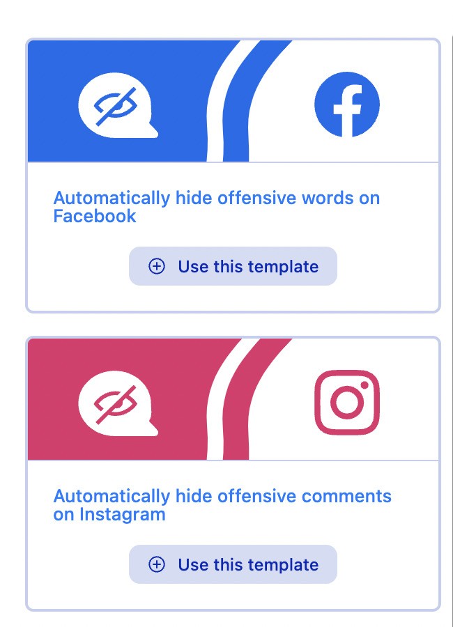 Ready-made Auto-moderation templates