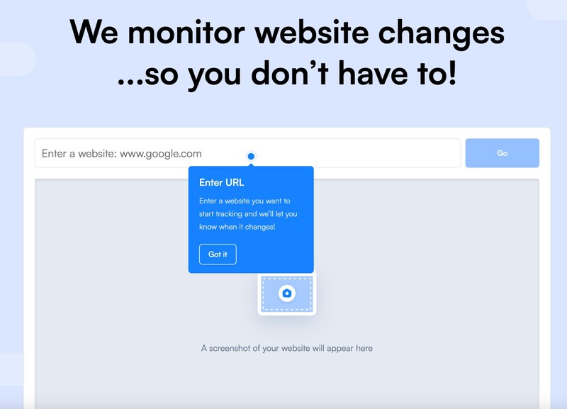 competitive intelligence tool - visualping