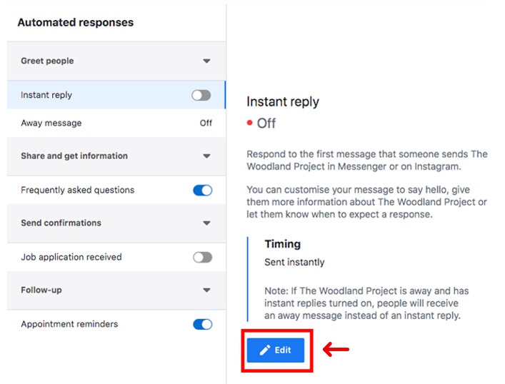 editing automated responses