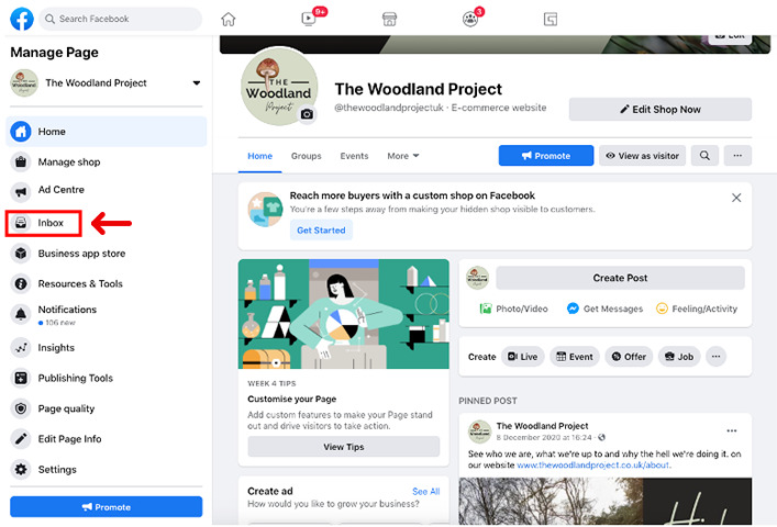 Manage Page at Facebook: Inbox button in menu. You'll configure Facebook automated responses there.