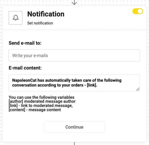 Automatic email notifications