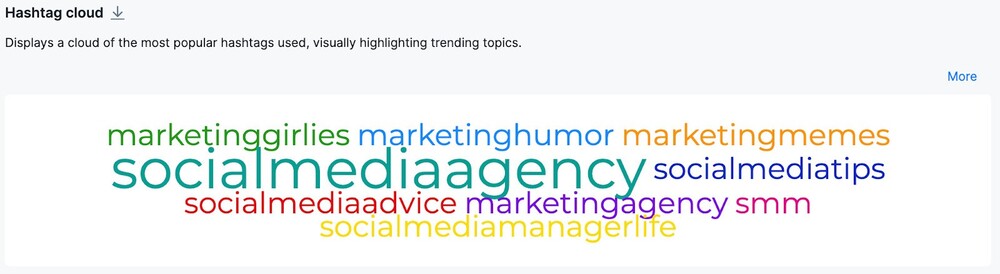 Hashtag cloud in NapoleonCat's Analytics
