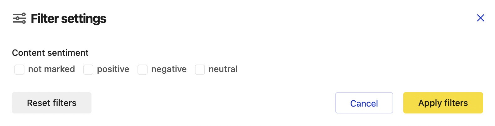 How to Measure Brand Awareness - filter settings in Social Inbox