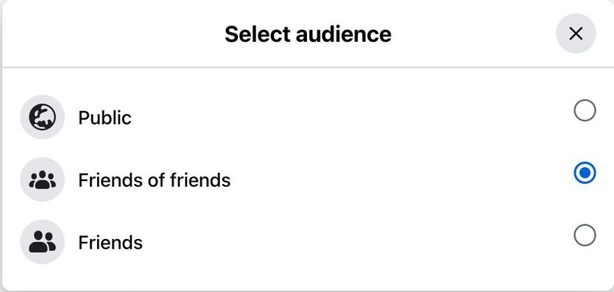 How to turn off comments on Facebook - select audience
