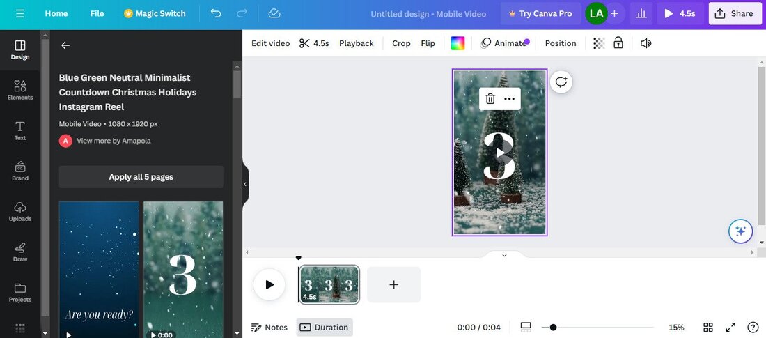 Instagram reels editing app - canva