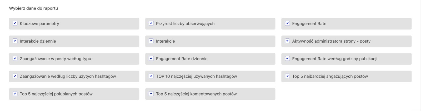 Jak Prezentować Dane z Mediów Społecznościowych Klientom - wybór danych dla raportu social mediów