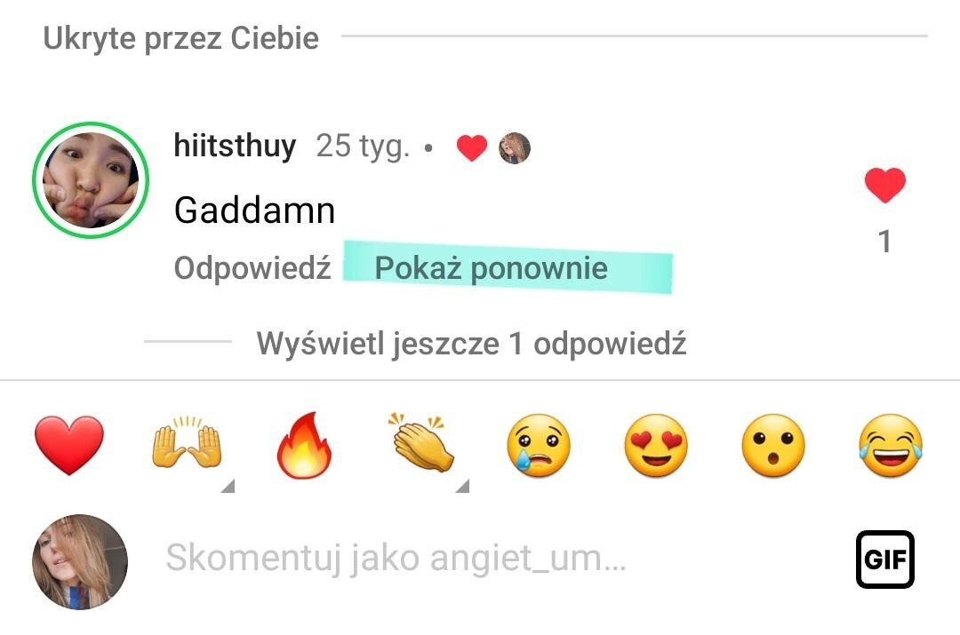 Jak Ukryć Komentarze na Instagramie - pokazywanie ponowanie ukrytego komentarza