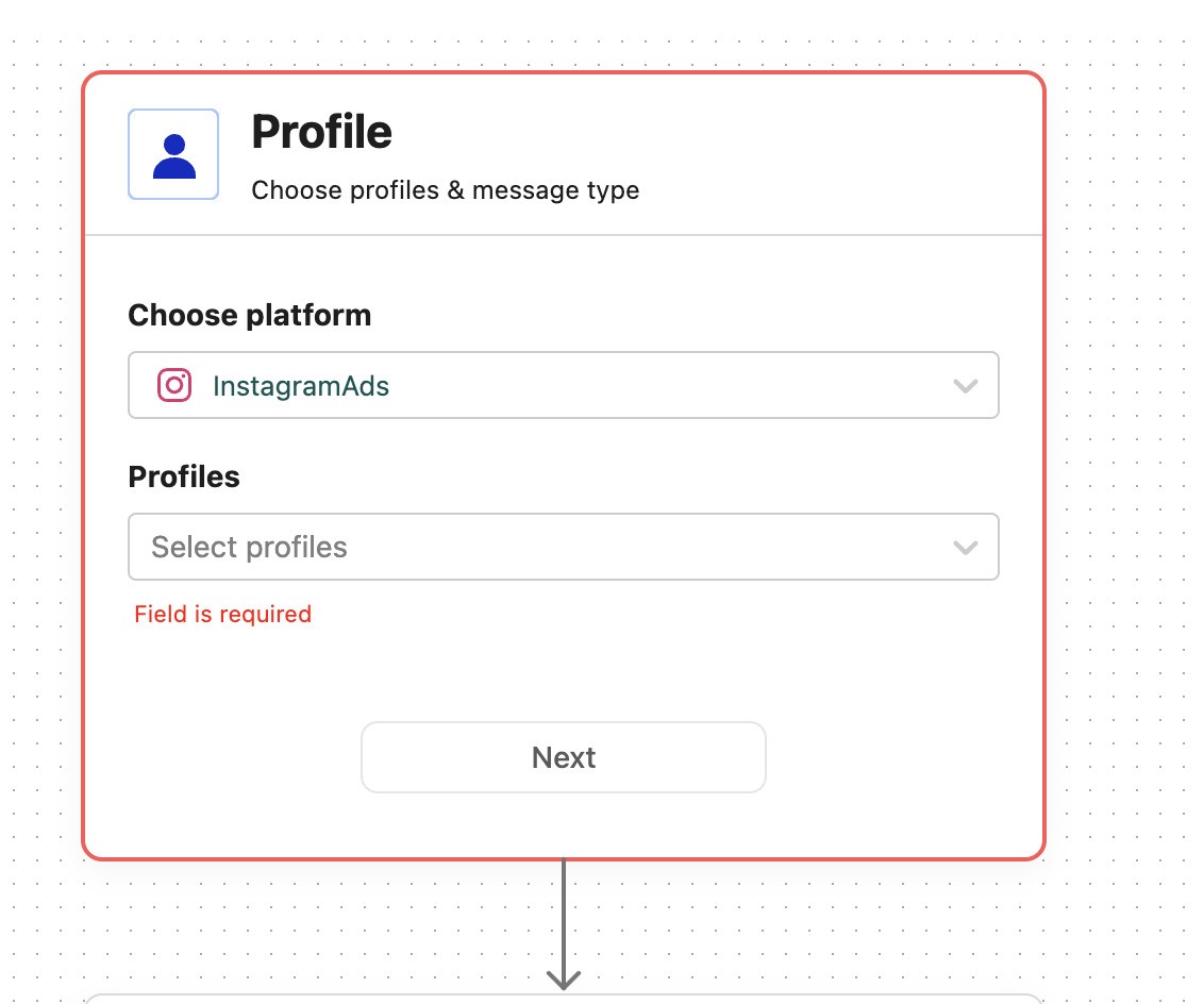 Manage comments on Instagram Ads - Choosing profiles and message types in Auto-moderation