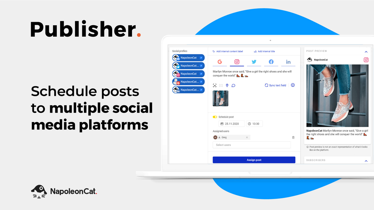 Schedule posts to multiple social media platforms
