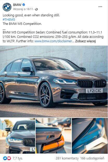 social media swot analysis - bmw fb post