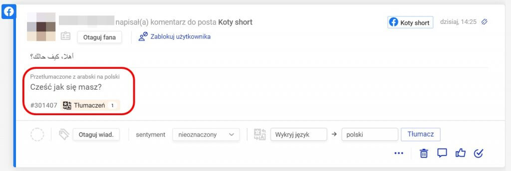 tłumaczenie wiadomości na jezyk polski