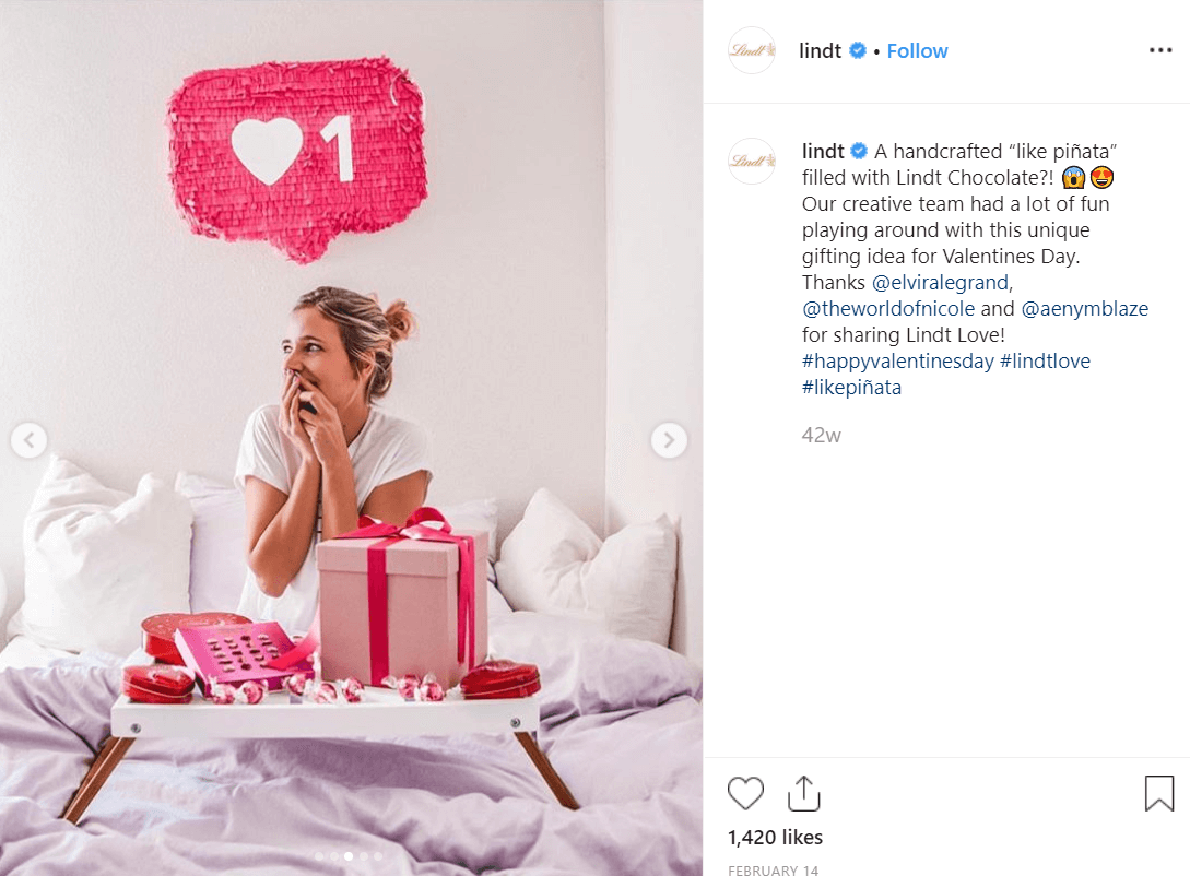 Branded Valentine's Day hashtag