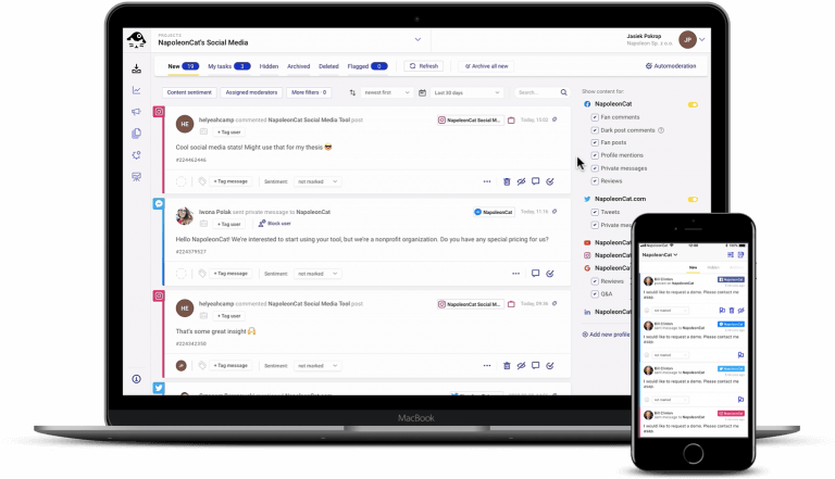 Manage social media engagement across platforms
